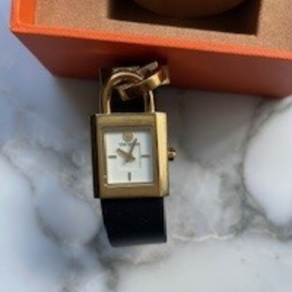 Tory Burch Surrey Black Leather Strap Women's Watch - Picture 6 of 6